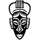 Sticker masque noir blanc afrique