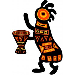 Sticker masque noir blanc afrique 2