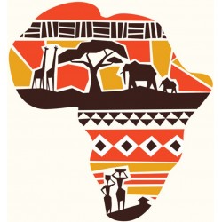 Sticker carte afrique deco
