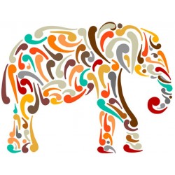 Sticker carte afrique elephant