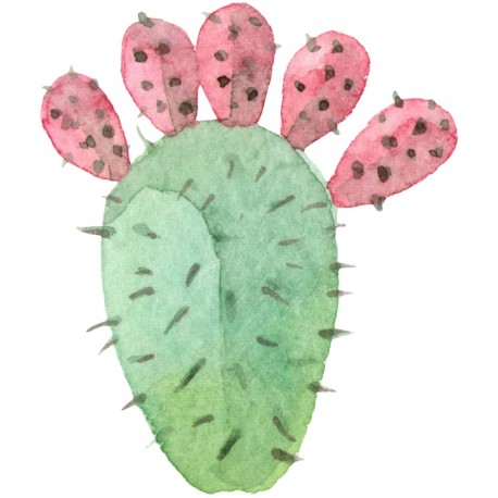 Sticker cactus en fleurs