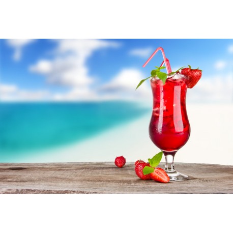 Stickers cocktail rouge et jaune