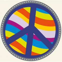 Sticker van hippie noir et blanc