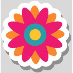 Sticker fleur hippie