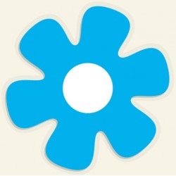 Sticker fleur bleu marine