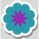 Sticker fleur bleu ciel