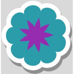 Sticker fleur bleu ciel