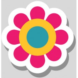 Sticker fleur deco vintage