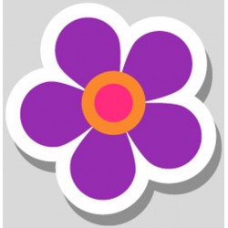 Sticker fleur petale verte