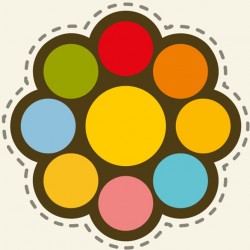 Sticker ying yang couleur