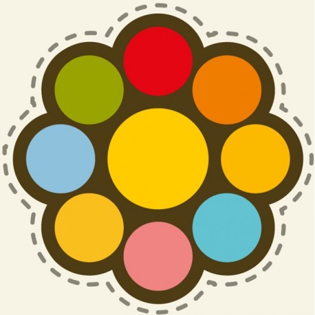 Sticker ying yang couleur