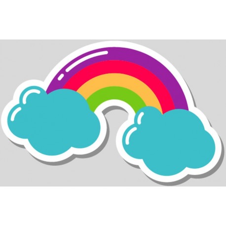 Sticker arc en ciel hippie