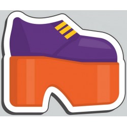 Sticker chaussure haute rose