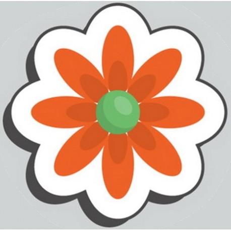 Sticker deco fleur petale bleu