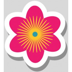 Sticker deco fleur petale orange