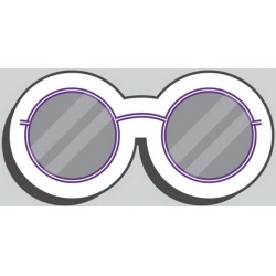 Sticker lunette coeur orange