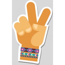 Sticker lunette hippie ronde