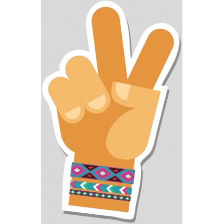 Sticker lunette hippie ronde