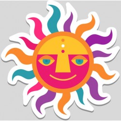 Sticker smiley avec fleur