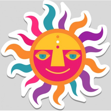 Sticker smiley avec fleur