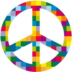 Sticker peace fleurs