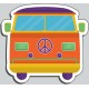 Sticker van peace and love