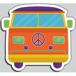Sticker van peace and love