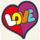 Sticker coeur love peace complet