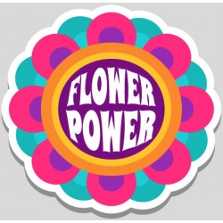 Sticker fleur couleurs hippie