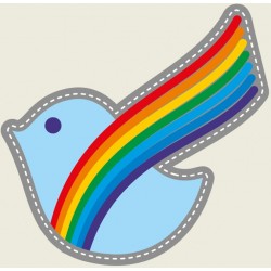 Sticker arc en ciel dans nuage