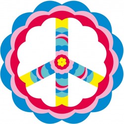 Sticker peace and love hippie