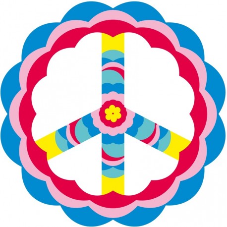 Sticker peace and love hippie