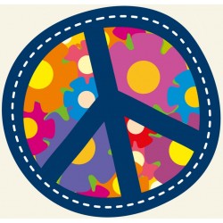 Sticker peace and love rond