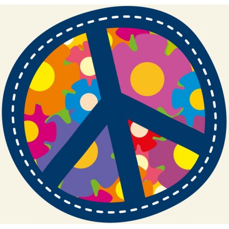 Sticker peace and love rond