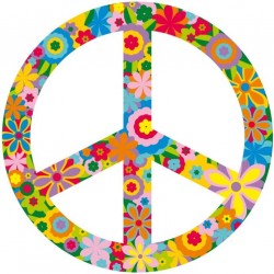 Sticker fleur peace and love