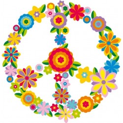 Sticker fleur peace and love