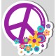 Sticker fleur peace and love