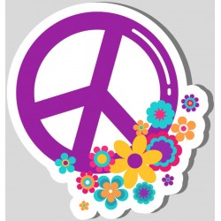 Sticker fleur peace and love
