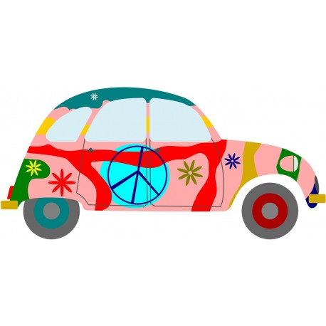 Sticker van hippie 60