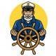 Sticker capitaine de bateau