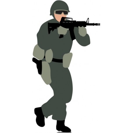 Autocollant militaire en arme geant
