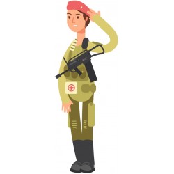 Sticker militaire garde a vous