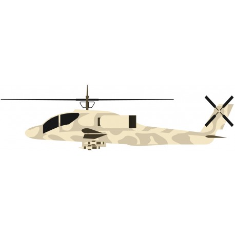 Sticker helicoptere militaire blanc