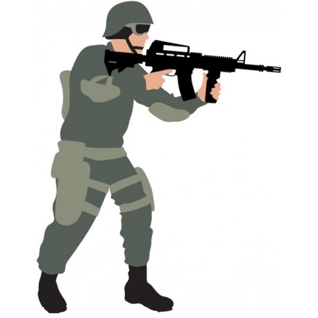 Sticker homme militaire geant