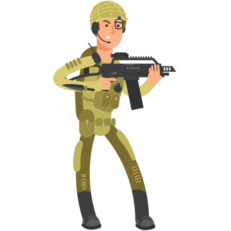Sticker militaire pistolet automatique