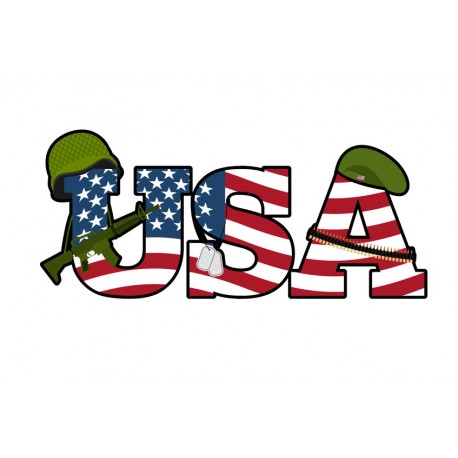 Sticker mural USA casque militaire