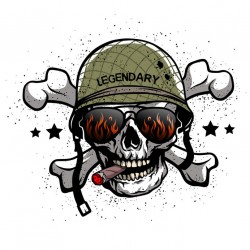 Autocollant casque mort militaire