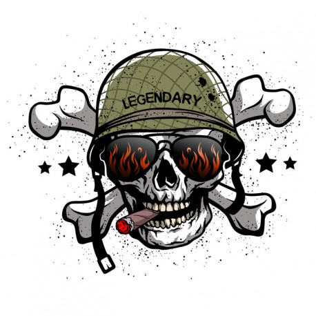 Autocollant casque mort militaire
