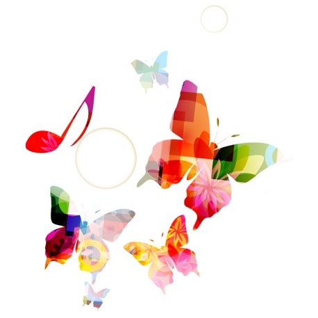 Sticker triple croche bleu