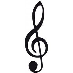 Sticker cle de sol bleu